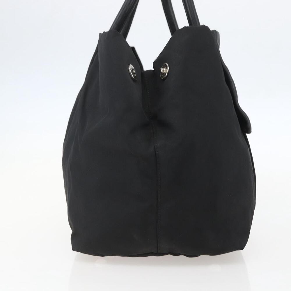 PRADA Ribbon Hand Bag Nylon Black Silver Auth 160087 - Picture 3 of 16